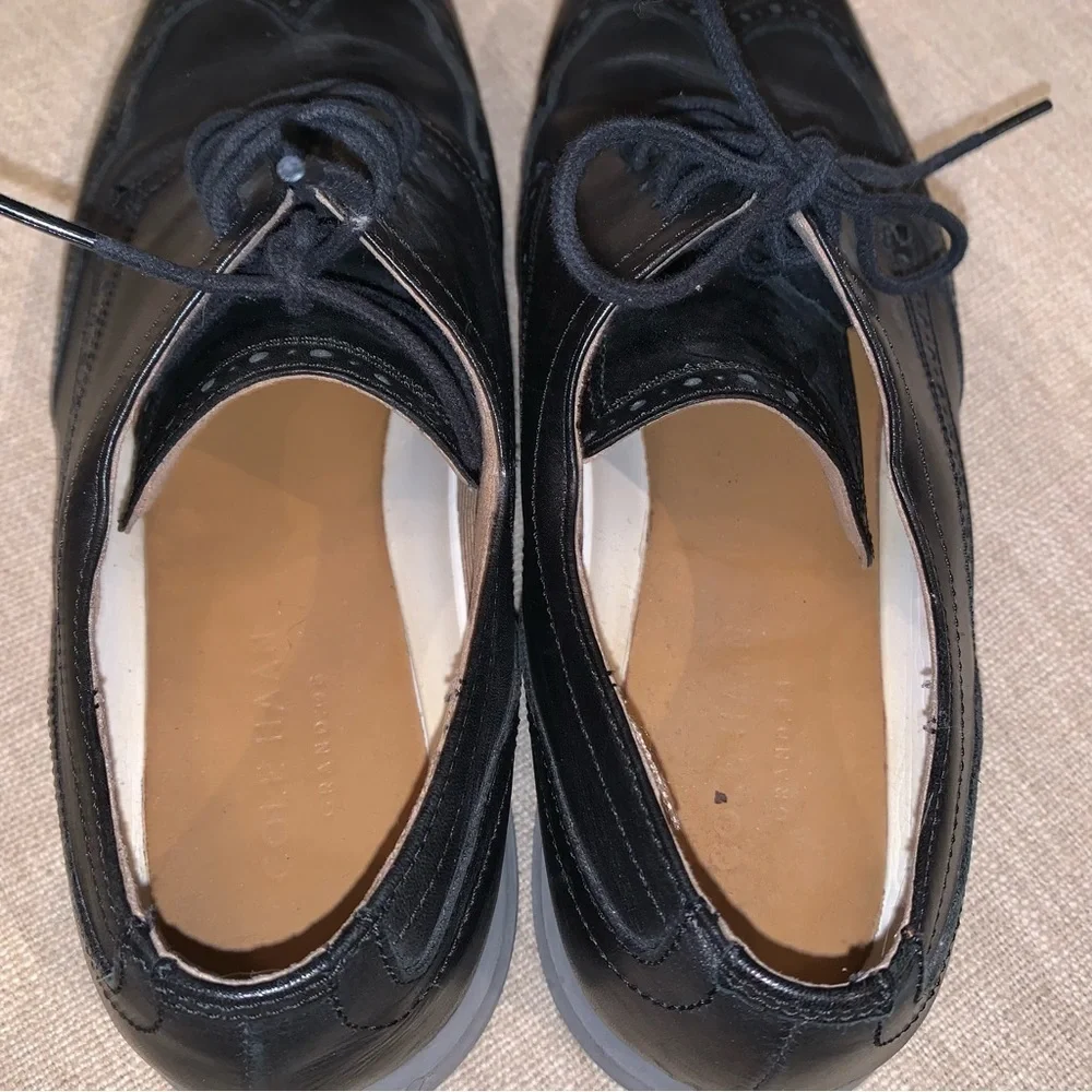 Cole Haan ZeroGrand Wingtip Oxfords Black Leather Mens